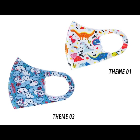 2 Pack Kids Toddler Reusable Face Mask Children - Picture 2 of 8